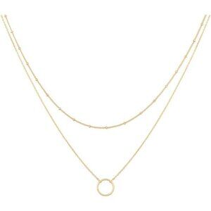 Layered Heart Necklace Pendant Handmade 18k Gold Plated Dainty Gold